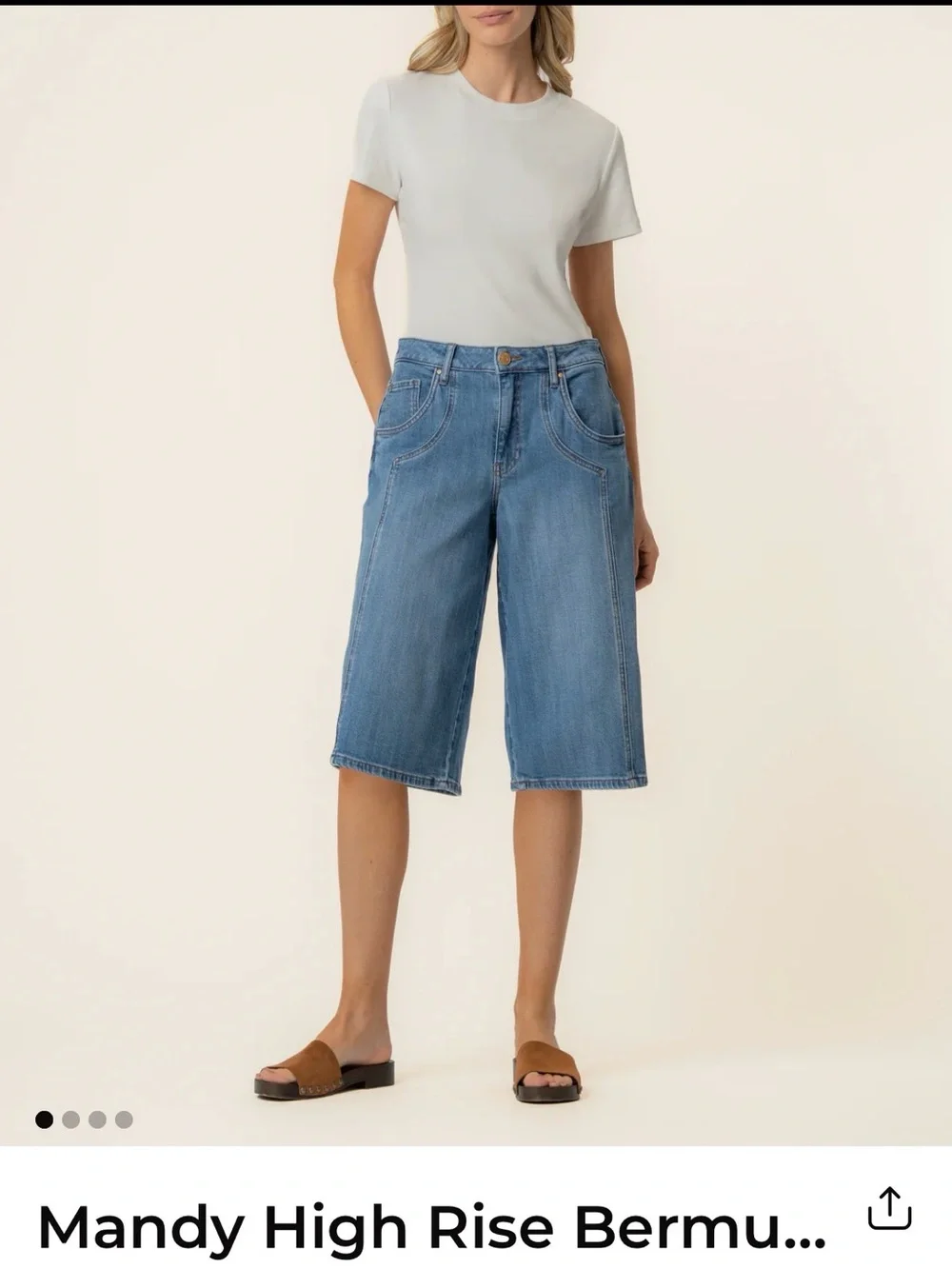 NWT KUT Mandy Bermuda denim long shorts sz 8